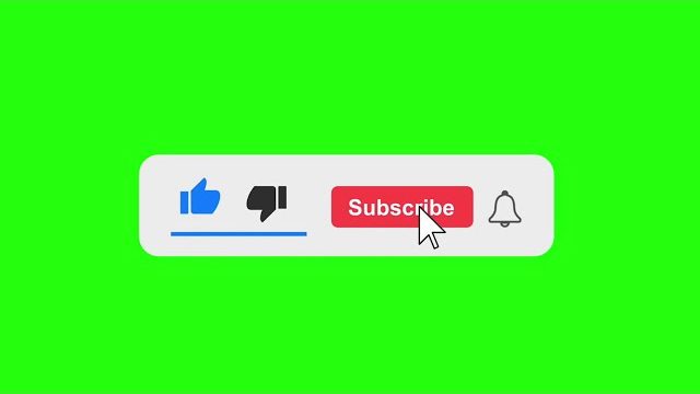 YouTube Like, YouTube Subscribe, YouTube Bell Icon Buttons Green Screen | End Screen
