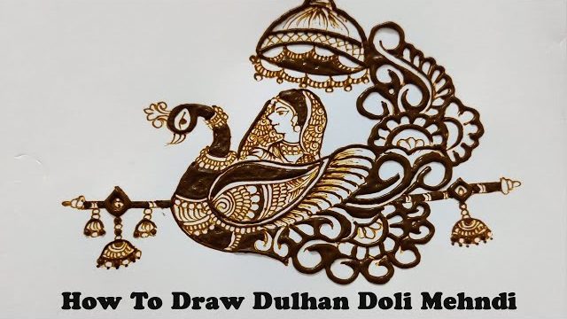 How To Draw Dulhan Doli Mehndi Design | Bridal Doli Mehndi Designs | Bridal Mehndi Class