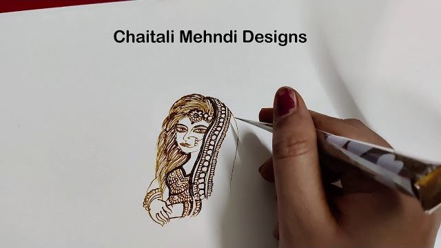 How To Draw Dulhan Face Mehndi | Dulhan Mehndi Design | Bridal Mehndi Design