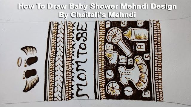 How To Draw Baby Shower Mehndi Design | Moms To Be | Tutorial | Latest | Easy |  Simple | Photos