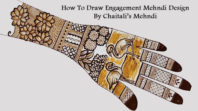 How To Draw Engagement Mehndi Design for Hands | Dulhan Mehndi Design | Bridal Mehndi Design