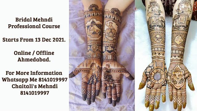 Online Bridal Mehndi Professional Course. Online And Offline. Call Now : 8141019997